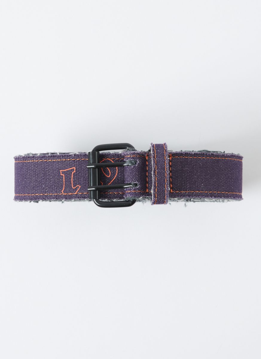 RASSVET - Loosey Frayed Canvas Belt Purple