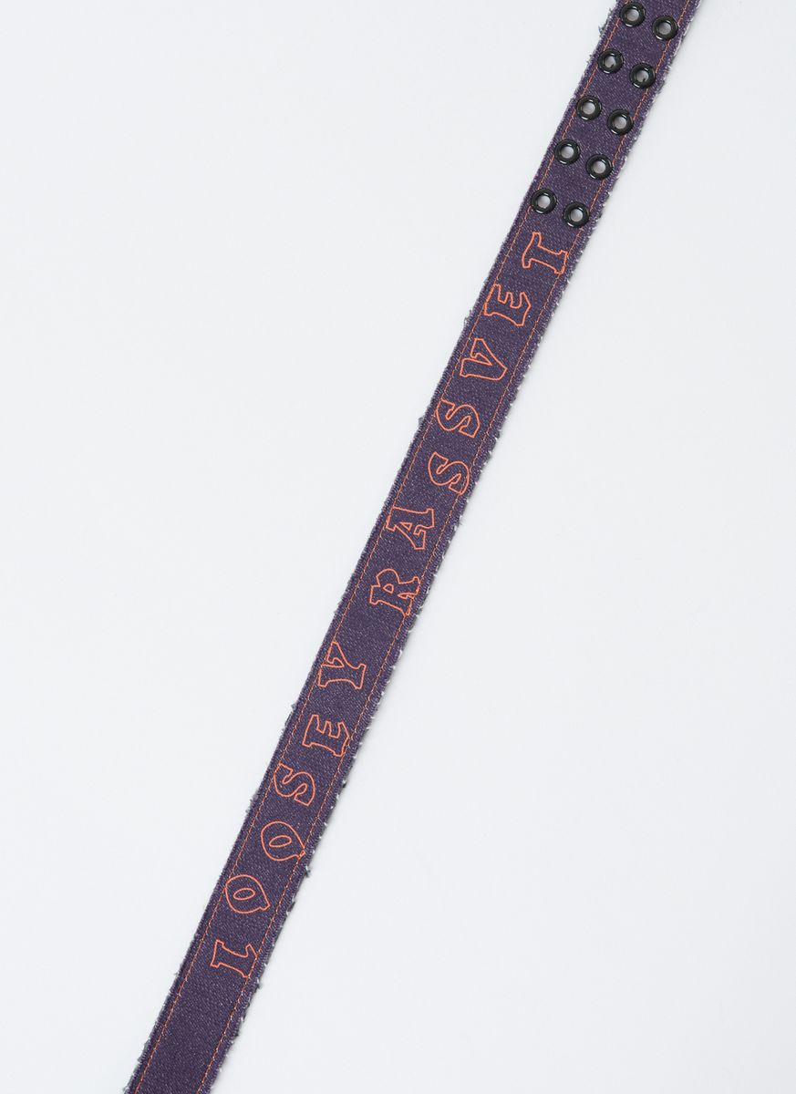 RASSVET - Loosey Frayed Canvas Belt Purple