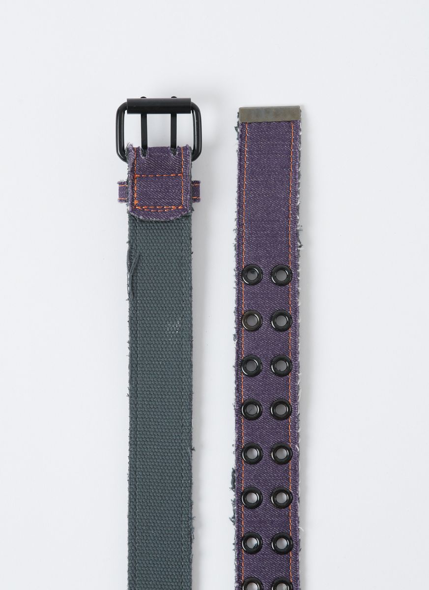 RASSVET - Loosey Frayed Canvas Belt Purple