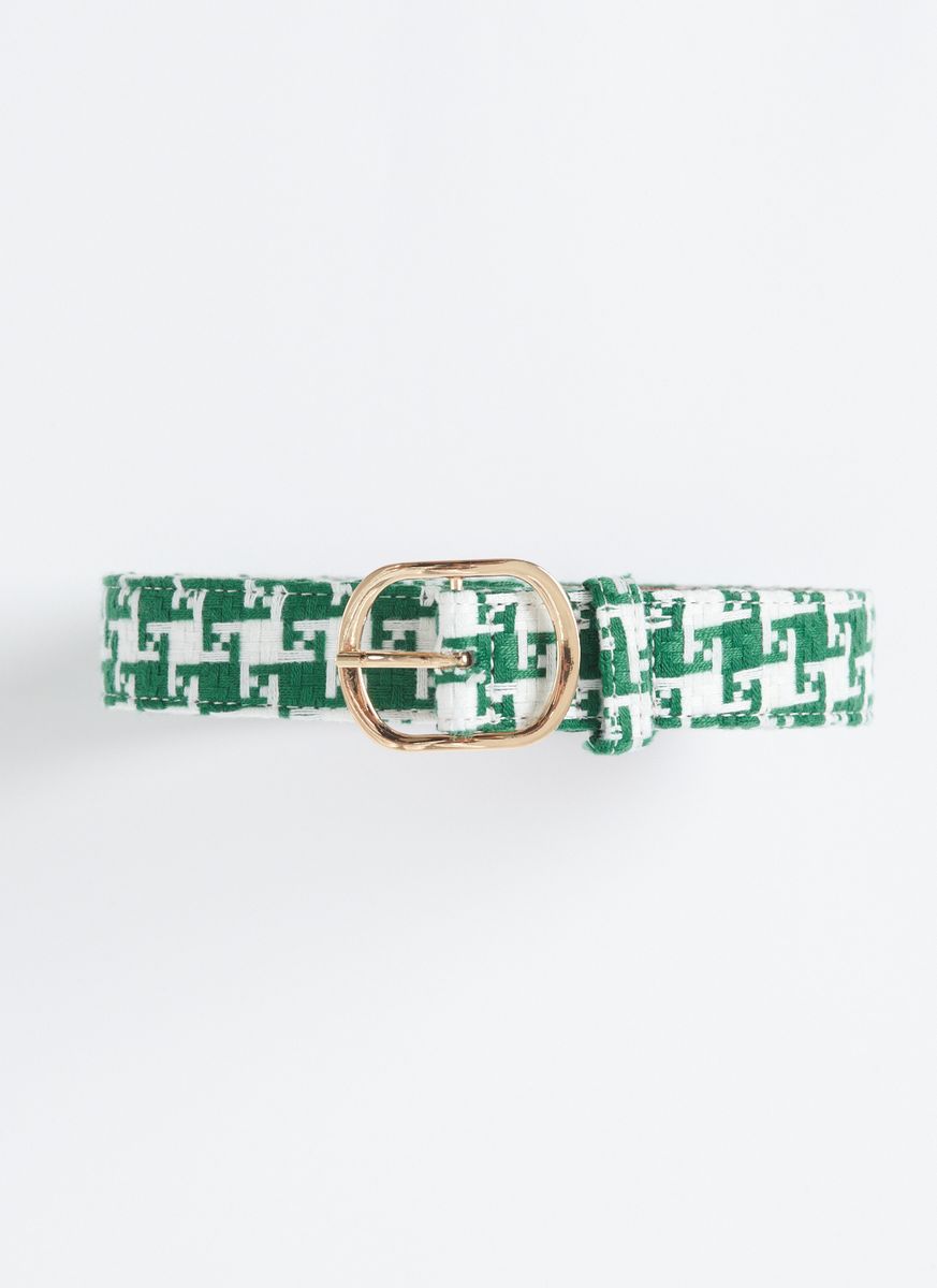 RASSVET - Loosey Houndstooth Belt Green