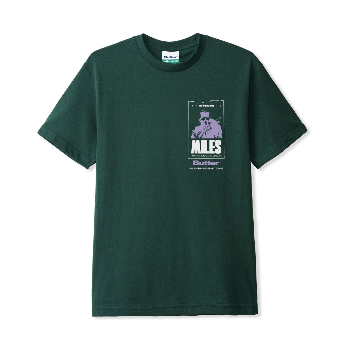 BUTTER GOODS - Miles Davis Round About Midnight Tee Dark Forest