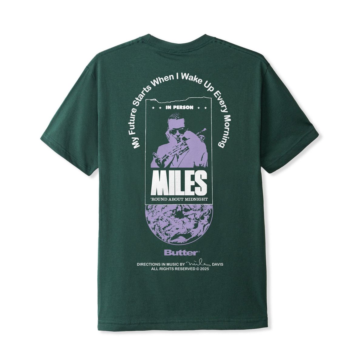 BUTTER GOODS - Miles Davis Round About Midnight Tee Dark Forest