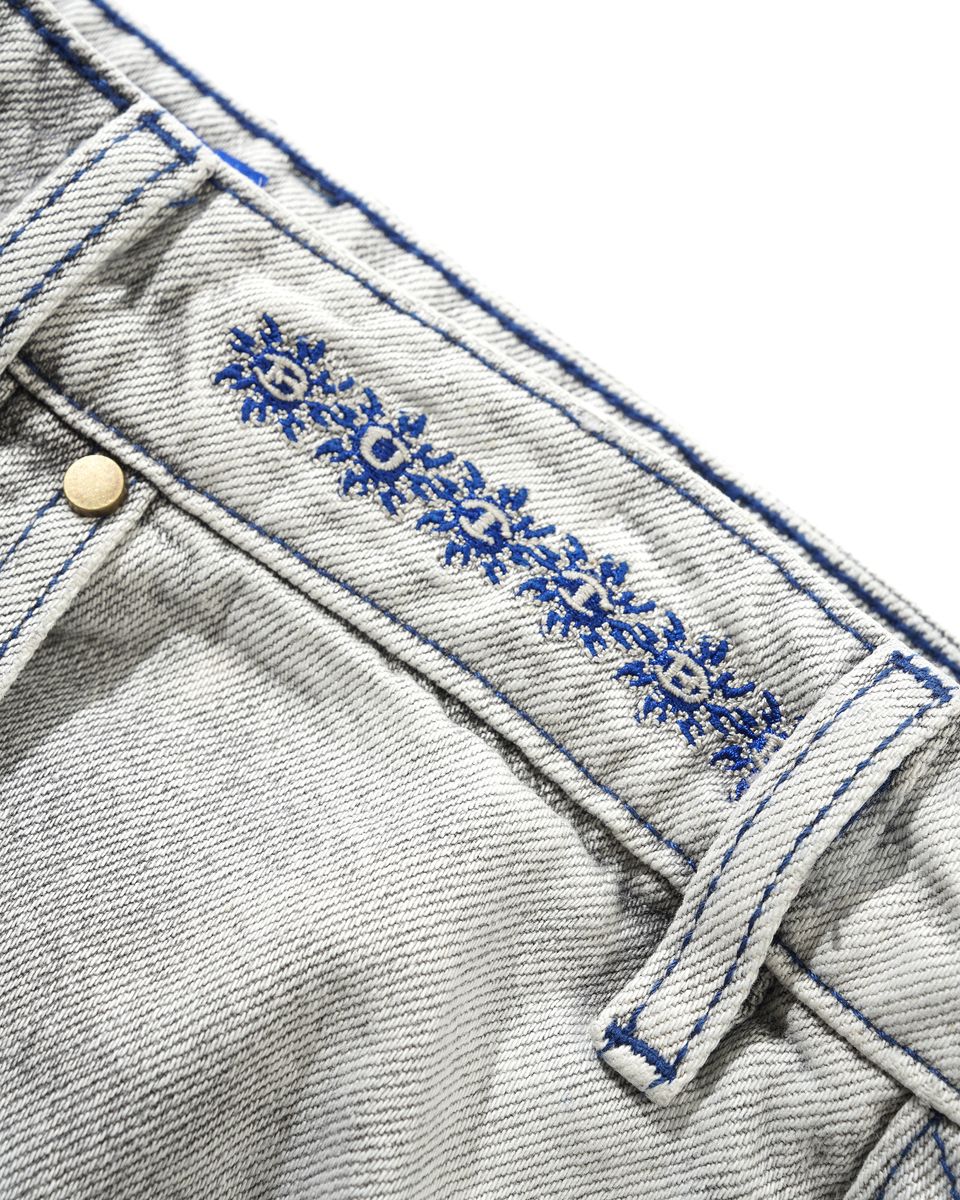BUTTER GOODS - Bronco Denim Shorts Washed Grey