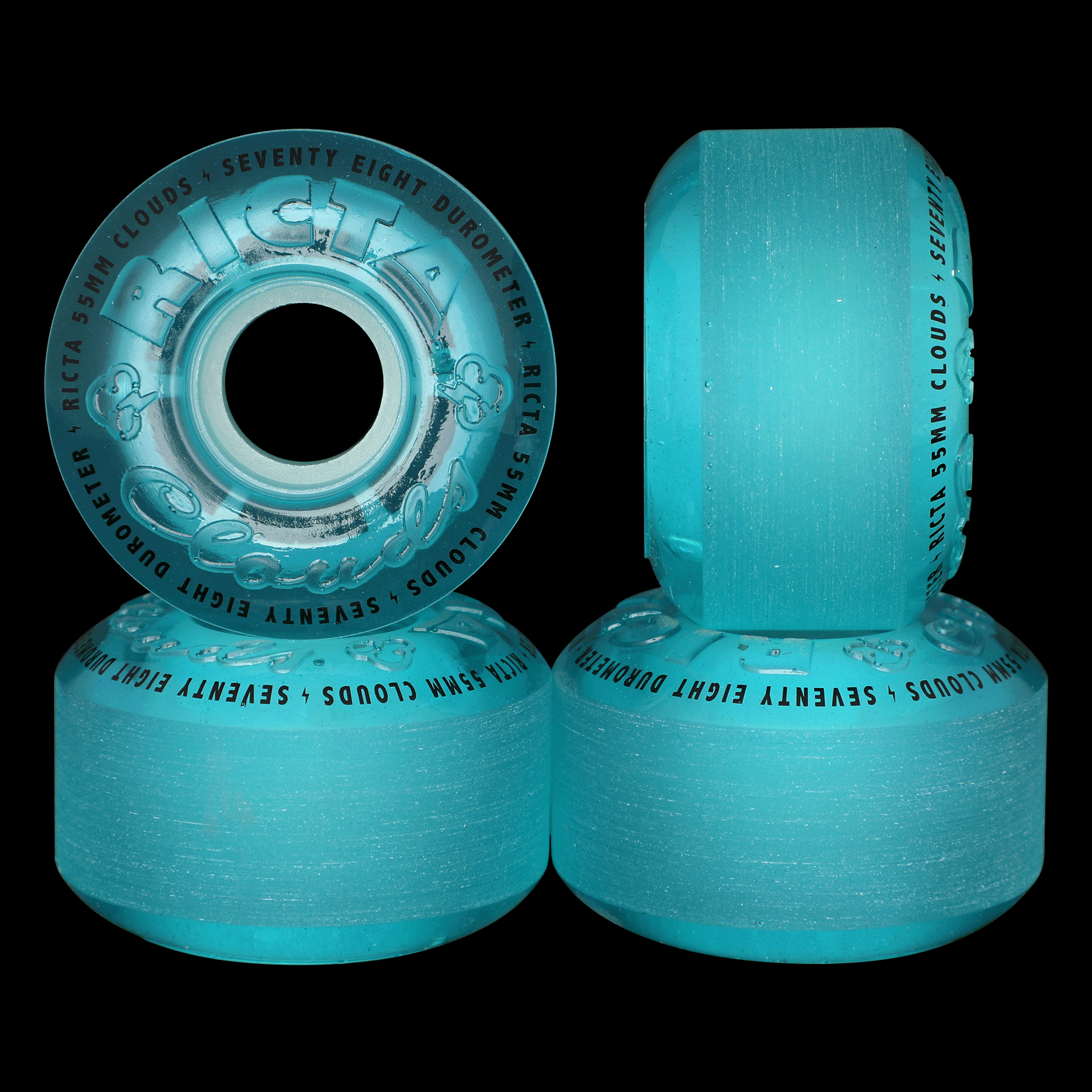 RICTA - 55mm Clouds Trasparent Blue GLOW IN THE DARK 78a