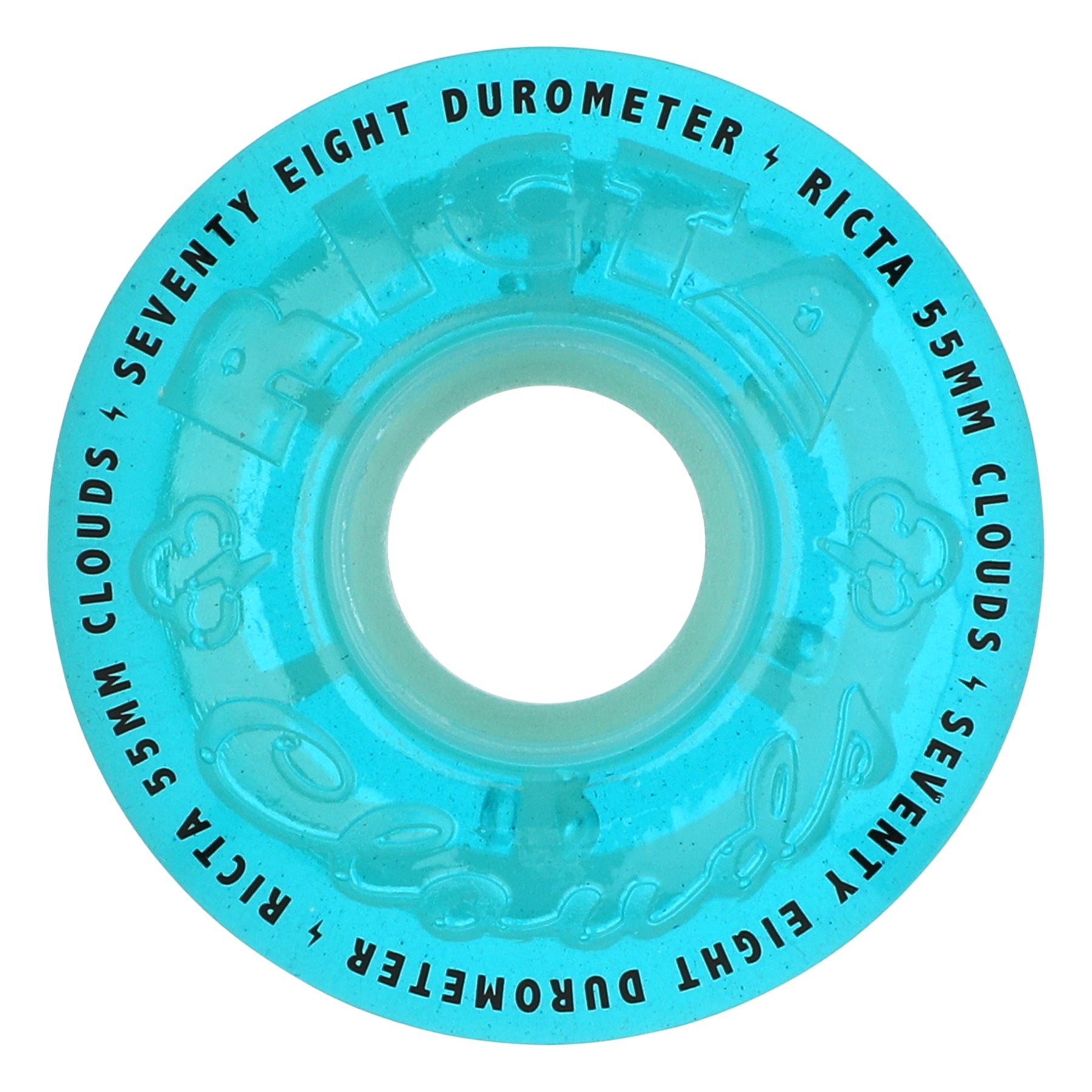 RICTA - 55mm Clouds Trasparent Blue GLOW IN THE DARK 78a