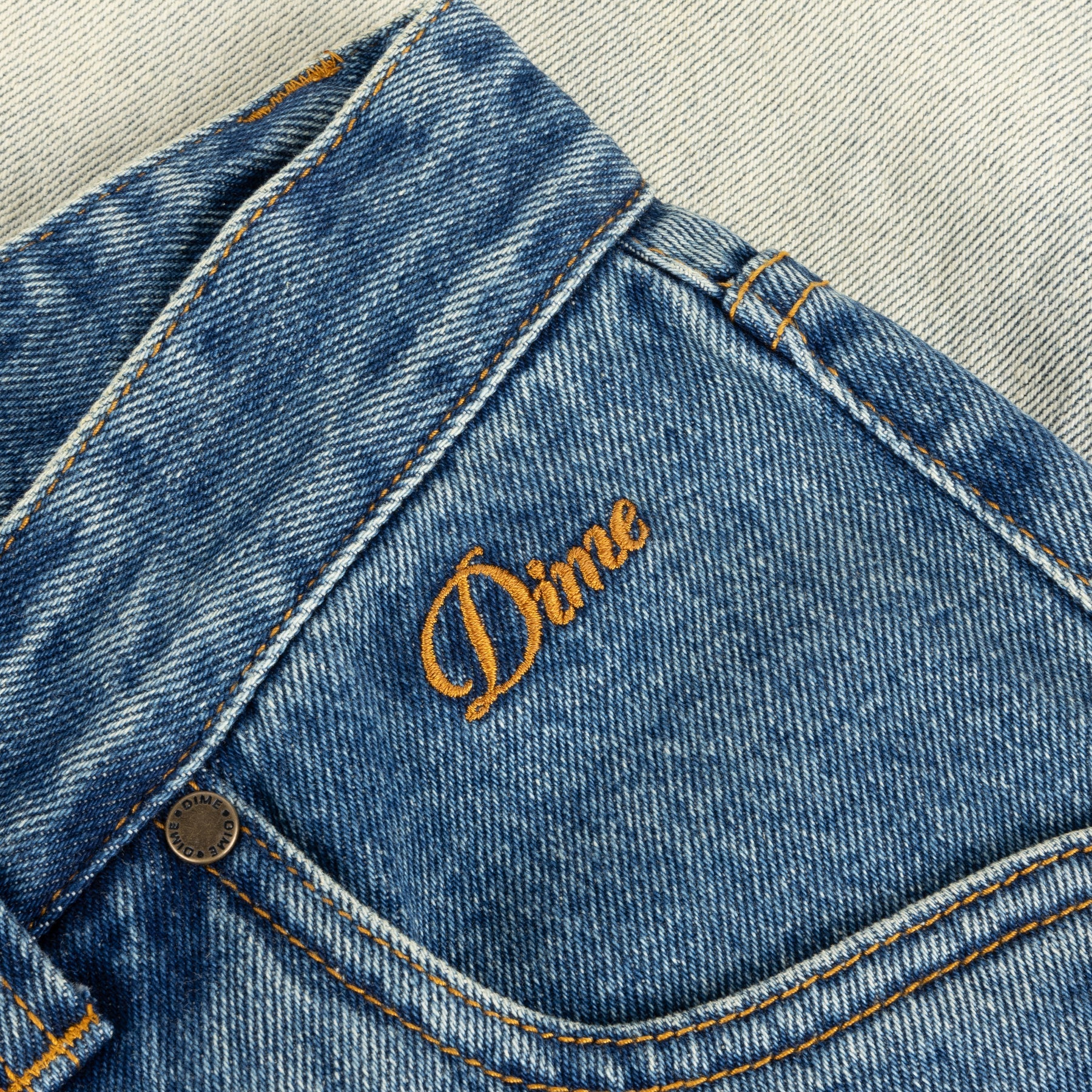 DIME - Straight Denim Pants Dipped Sandblasted Indigo