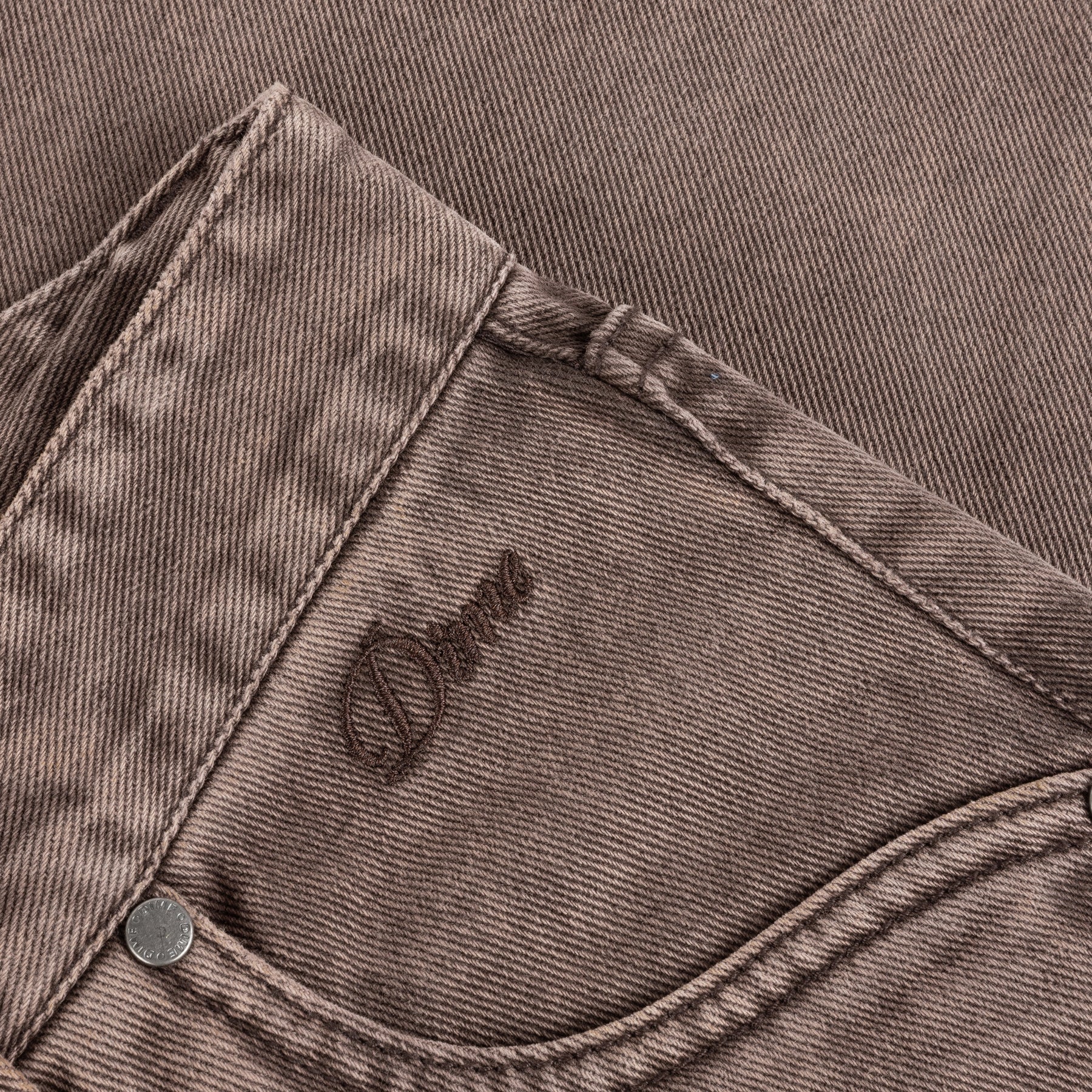 DIME - Straight Denim Pants Brown Washed