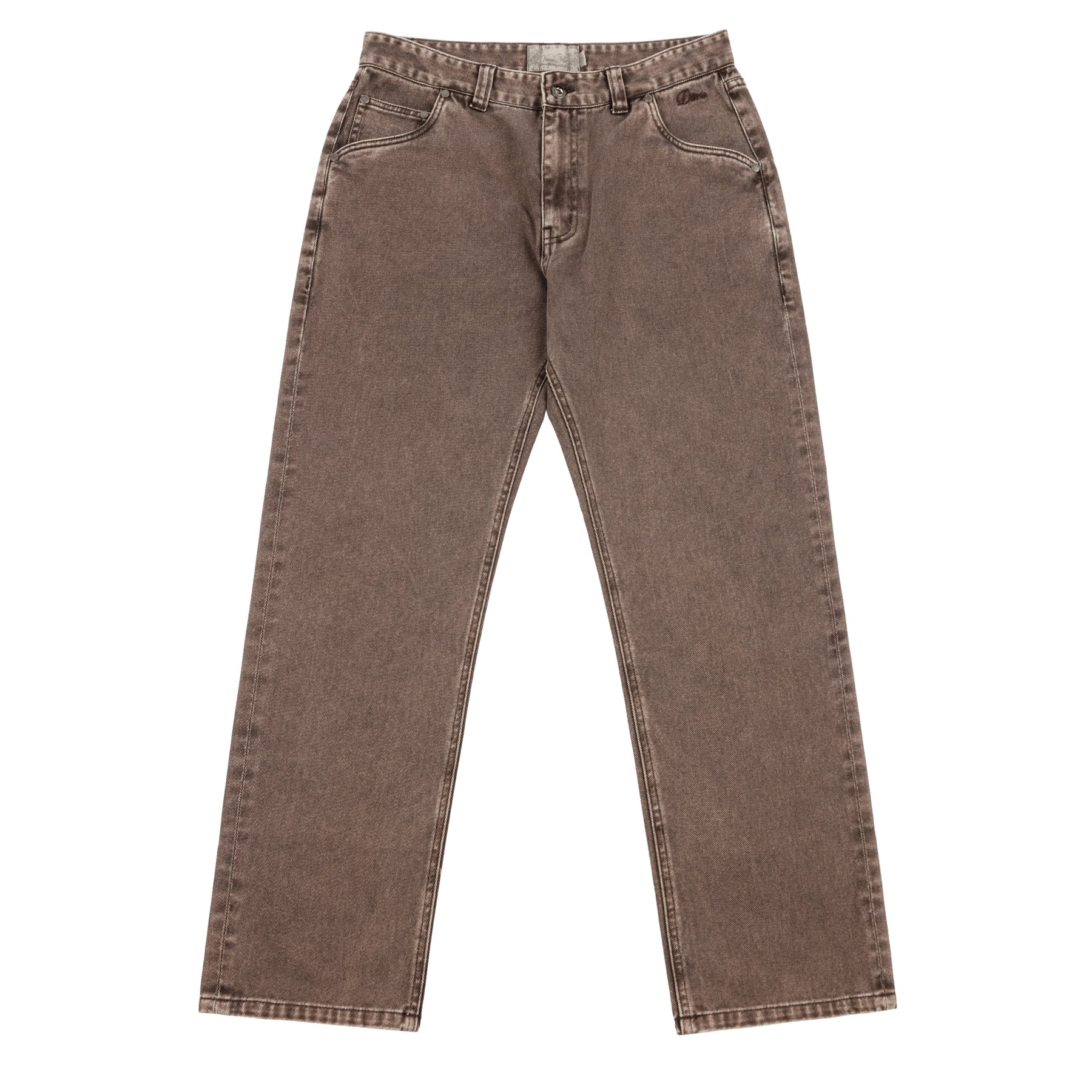DIME - Straight Denim Pants Brown Washed