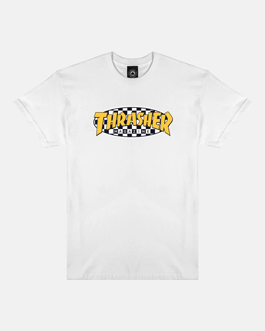 THRASHER - Checkered Oval Tee White