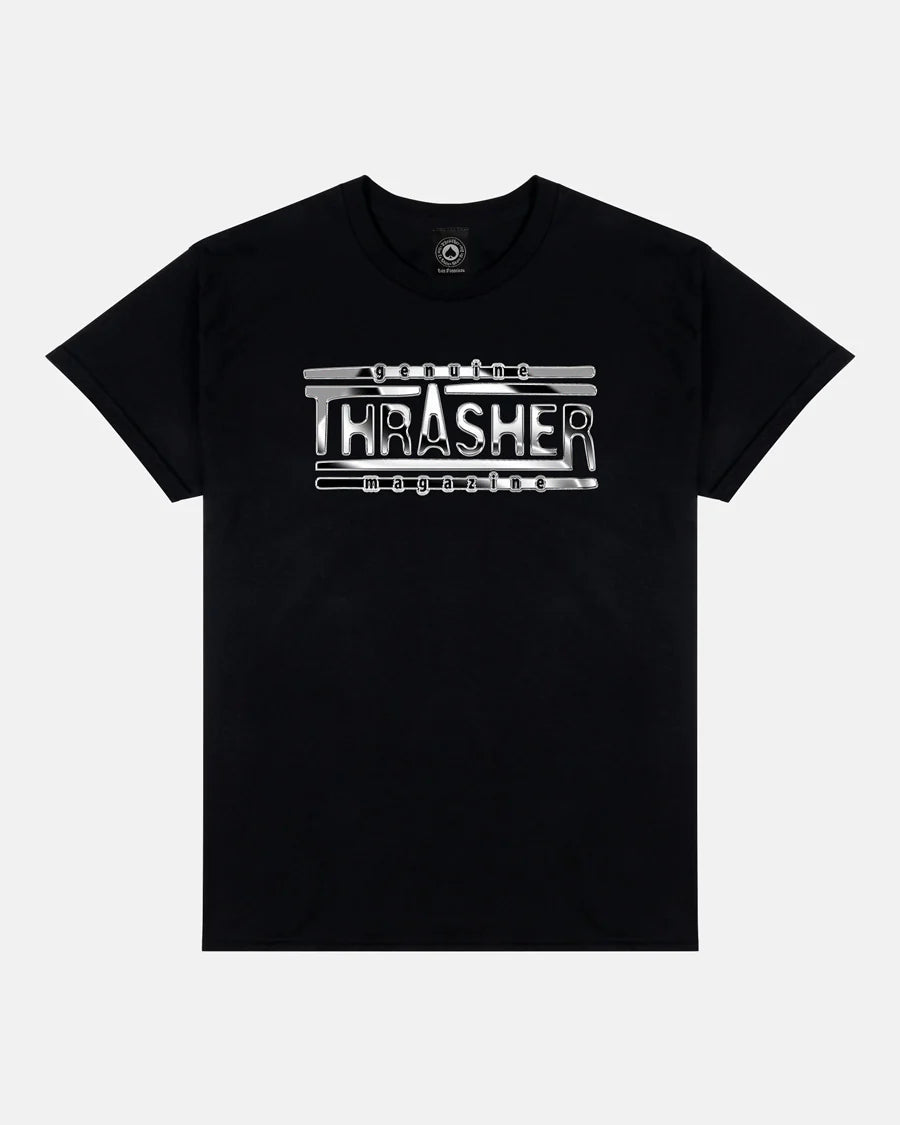 THRASHER - Chrome Genuine Tee Black