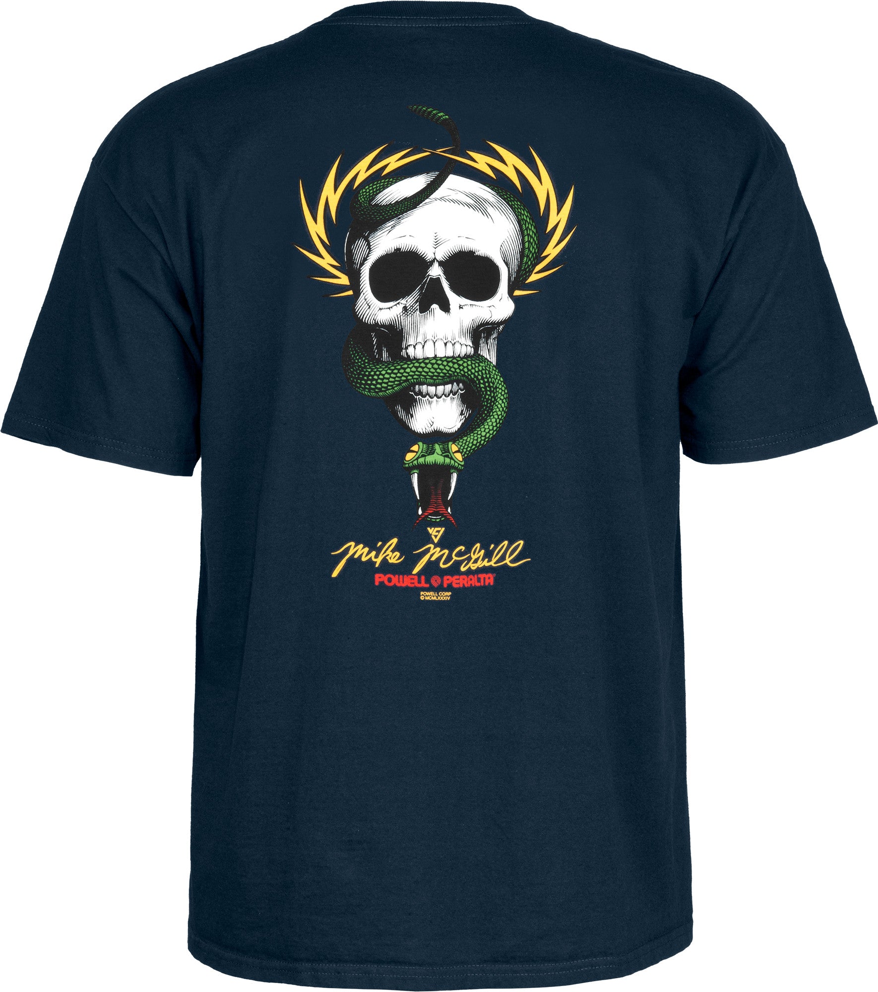 POWELL PERALTA -McGill Skull & Snake T-Shirt Navy