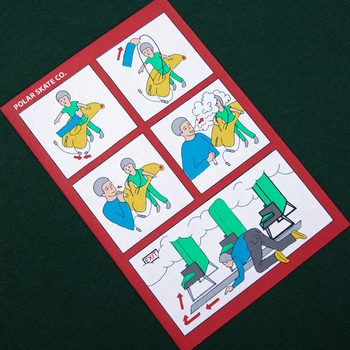 POLAR SKATE CO. - Safety On Board Tee Dark Green