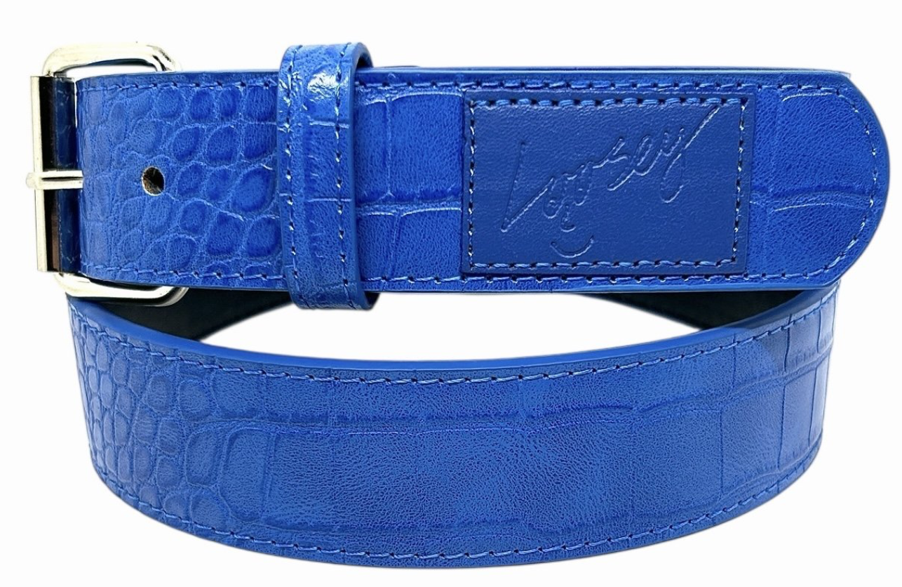 LOOSEY - Croc Skin Belt Blue