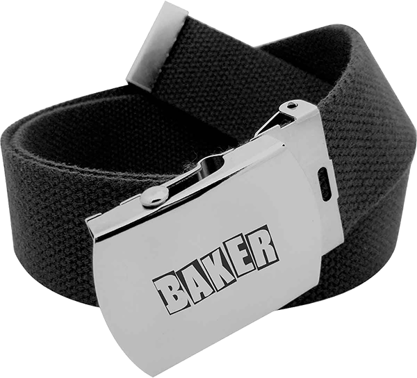 BAKER - Brand Logo Web Belt Black/Silver