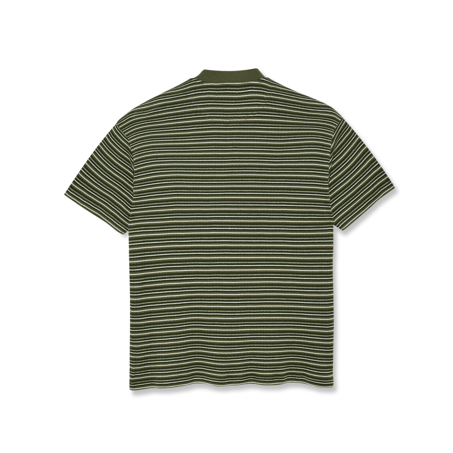 POLAR SKATE CO. - Stripe Rib Henley Tee Uniform Green