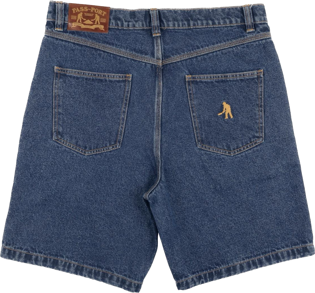 PASS~PORT - Workers Club Denim Shorts Washed Dark Indigo
