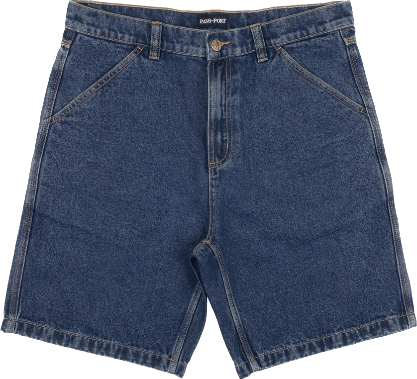 PASS~PORT - Workers Club Denim Shorts Washed Dark Indigo