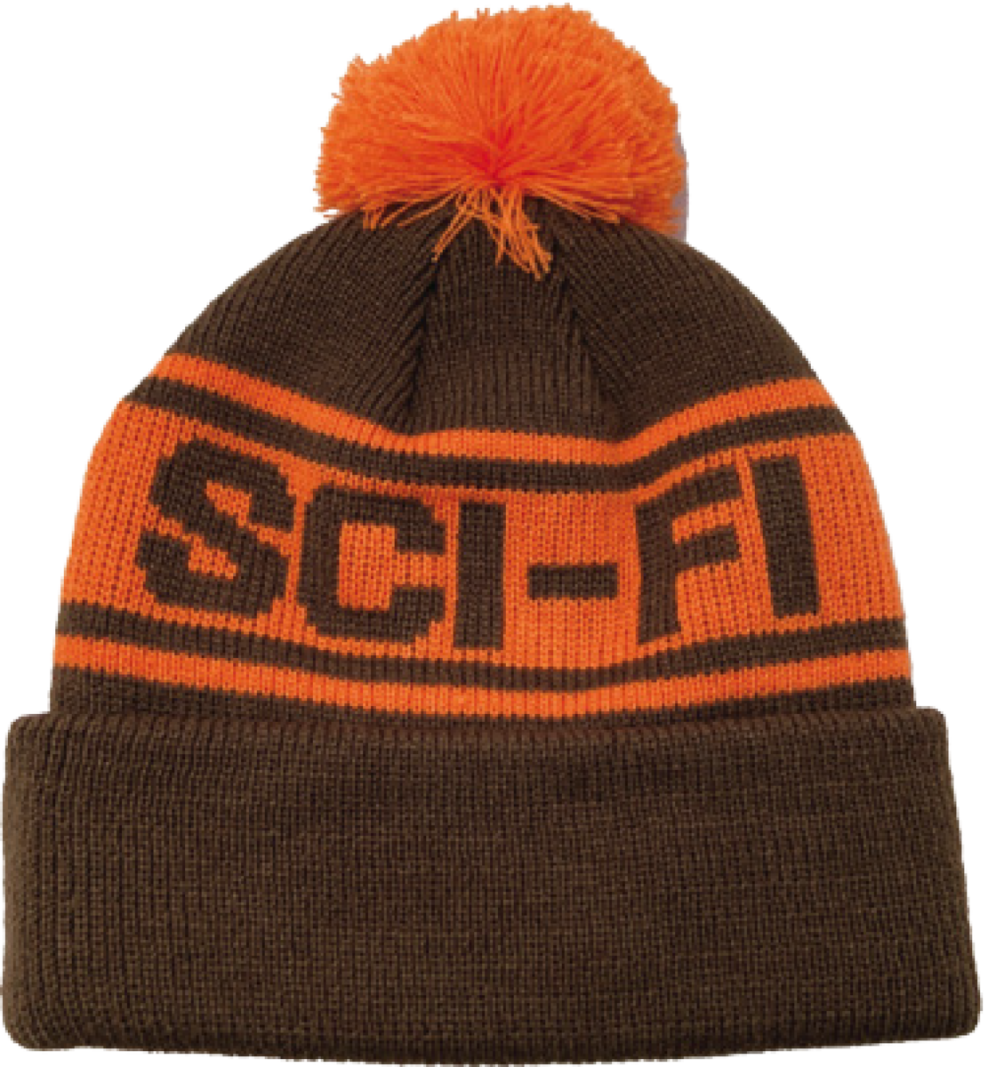 SCI-FI FANTASY - Pom Beanie Brown/Orange