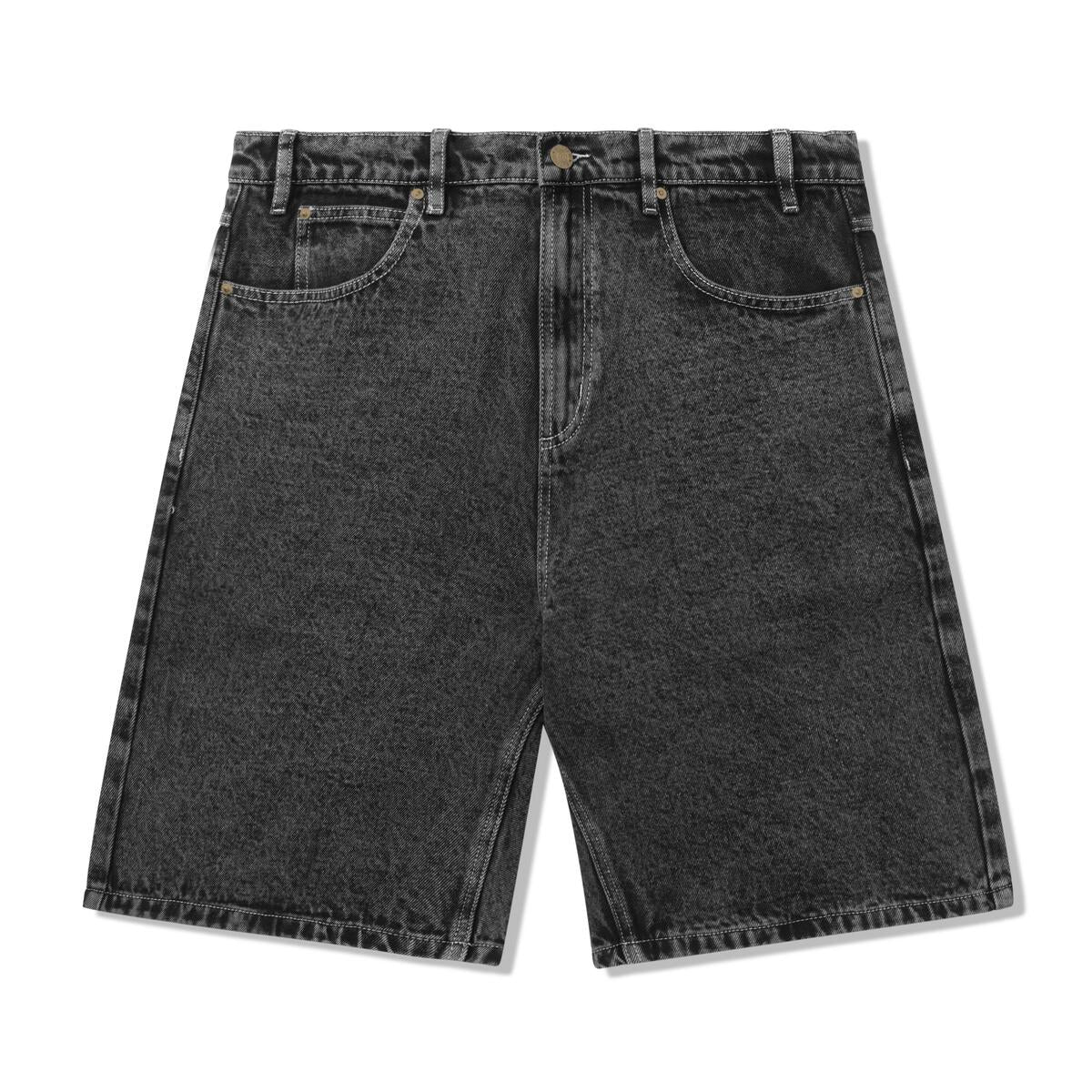 BUTTER GOODS - Applique Denim Shorts Acid Black