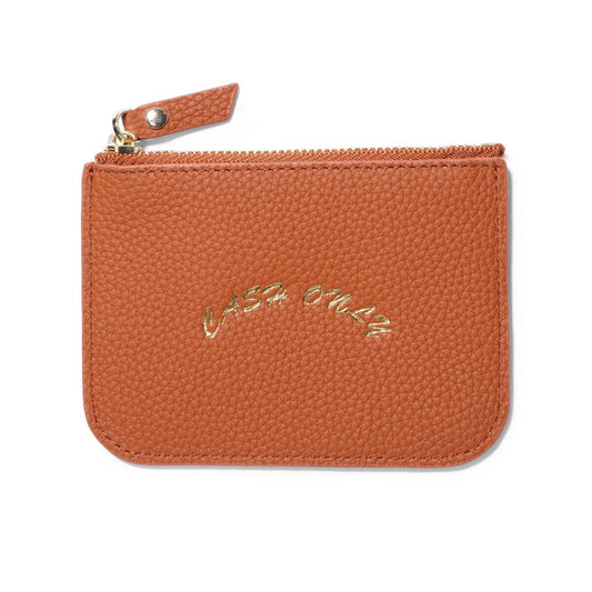 CASH ONLY - Leather Zip Wallet Tan