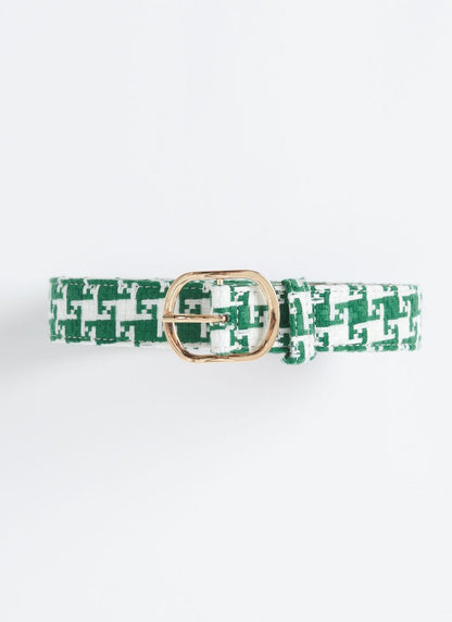 RASSVET - Loosey Houndstooth Belt Green