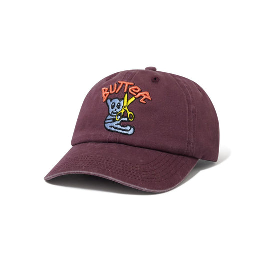 BUTTER GOODS - Bear 6 Panel Cap Wine