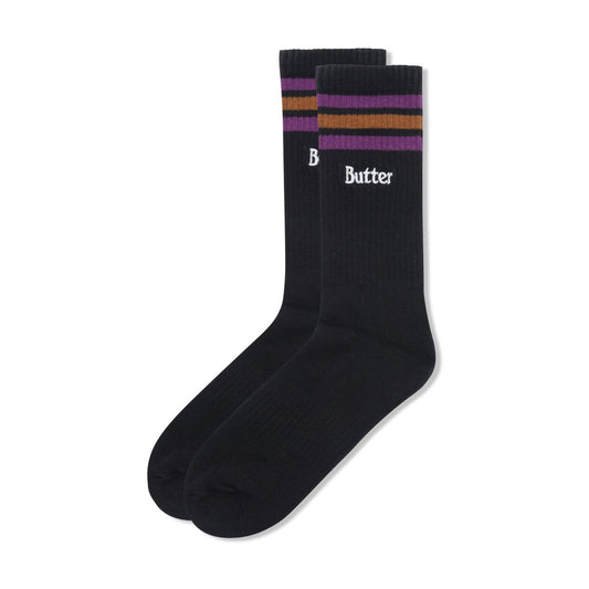 BUTTER GOODS - Stripe Socks Black