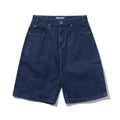 BUTTER GOODS - Drummer Baggy Denim Shorts Raw Dark Indigo