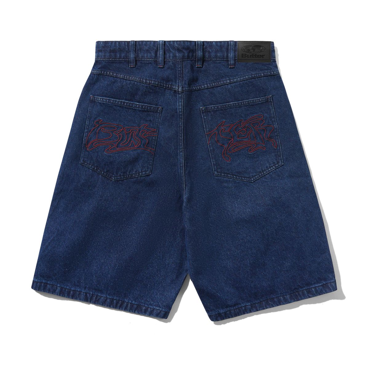 BUTTER GOODS - Drummer Baggy Denim Shorts Raw Dark Indigo