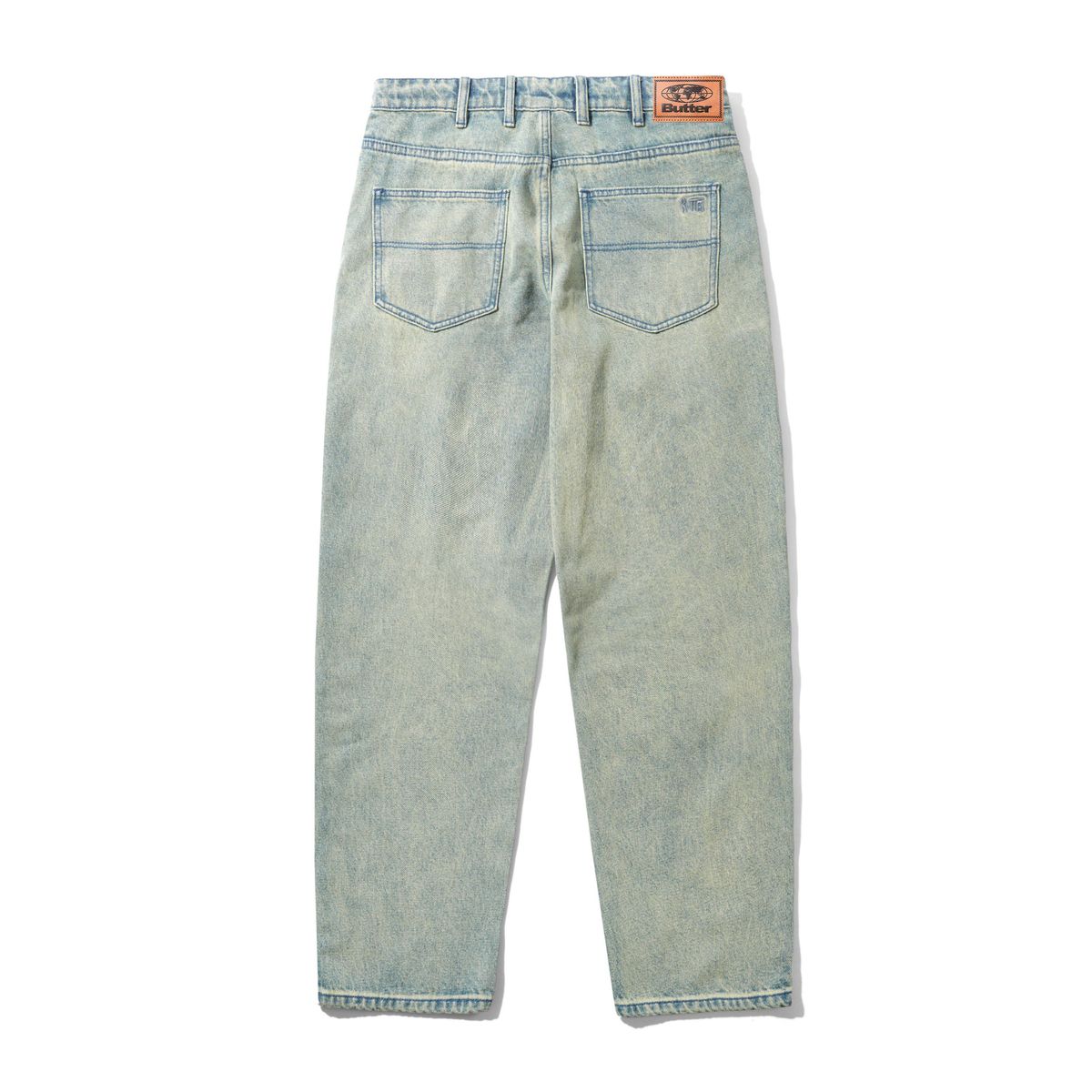 BUTTER GOODS - Straight Leg Denim Jeans Dirty Washed Blue