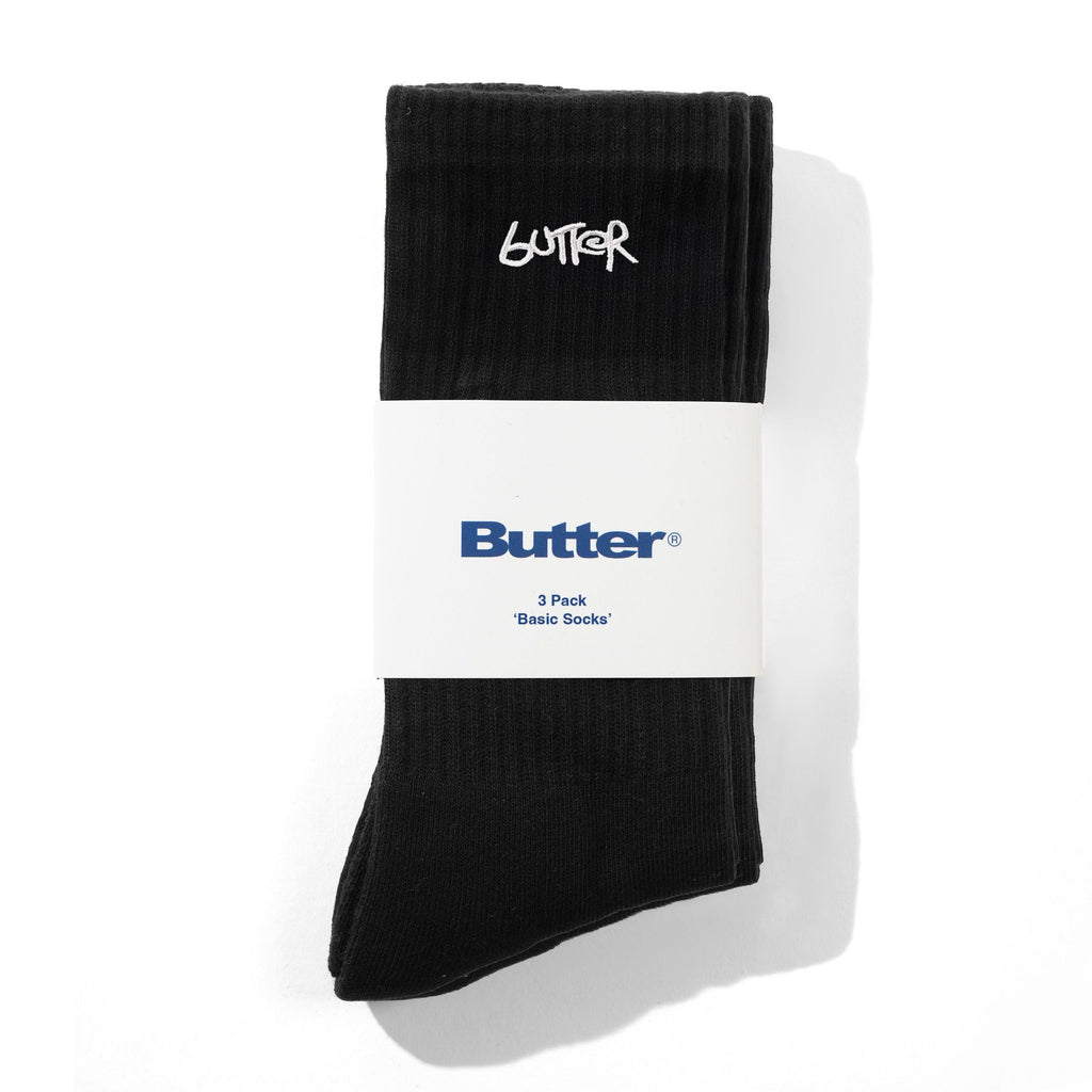 BUTTER GOODS - Basic Socks 3 Pack Black