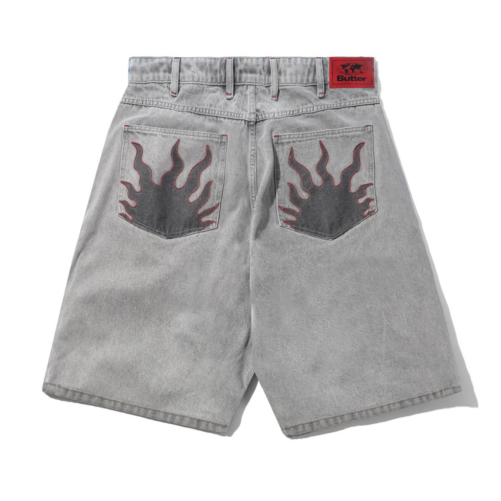 BUTTER GOODS - Solar Fade Denim Shorts Grey Wash
