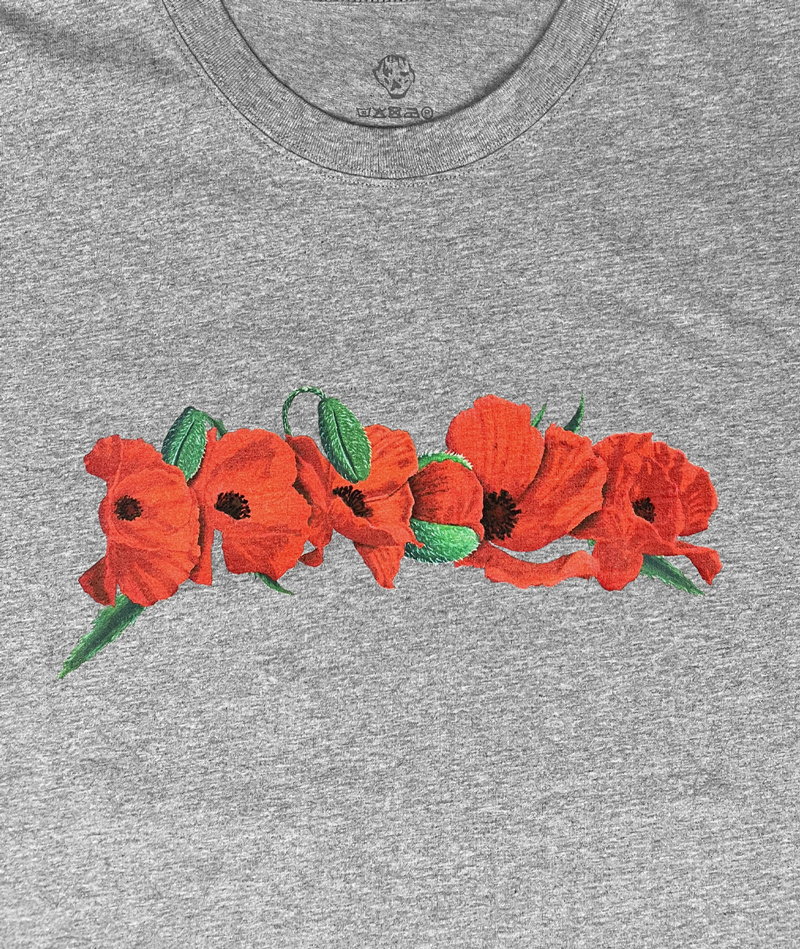 DANCER - Poppy Flowers Tee Heather Grey