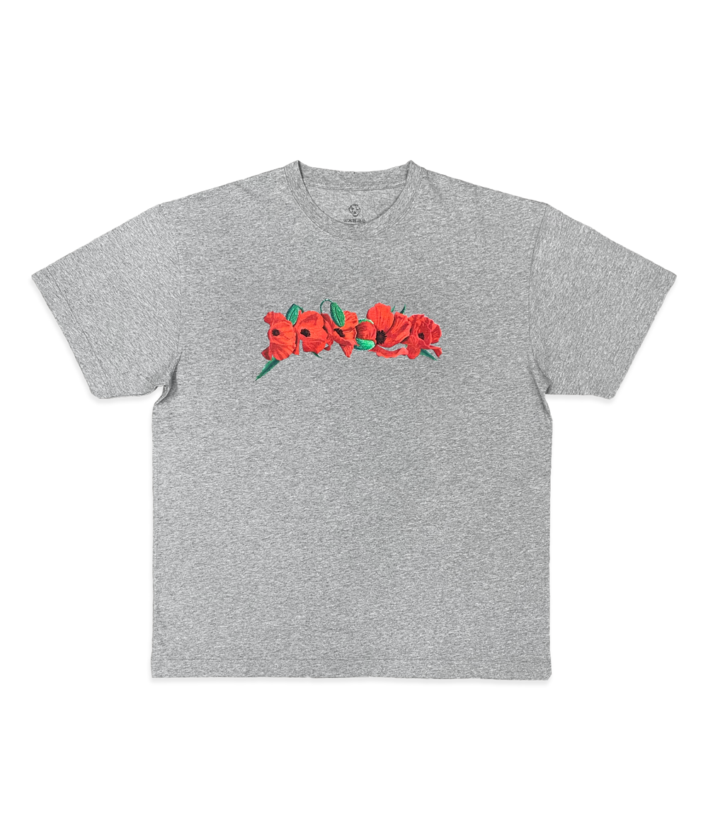 DANCER - Poppy Flowers Tee Heather Grey