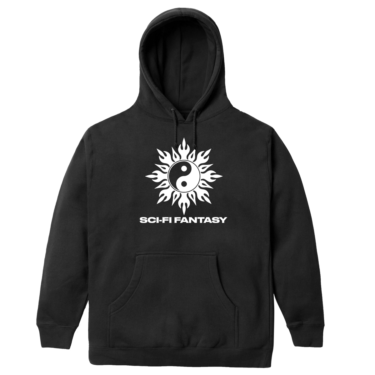 SCI-FI FANTASY - Ying Yang Hooded Fleece Black