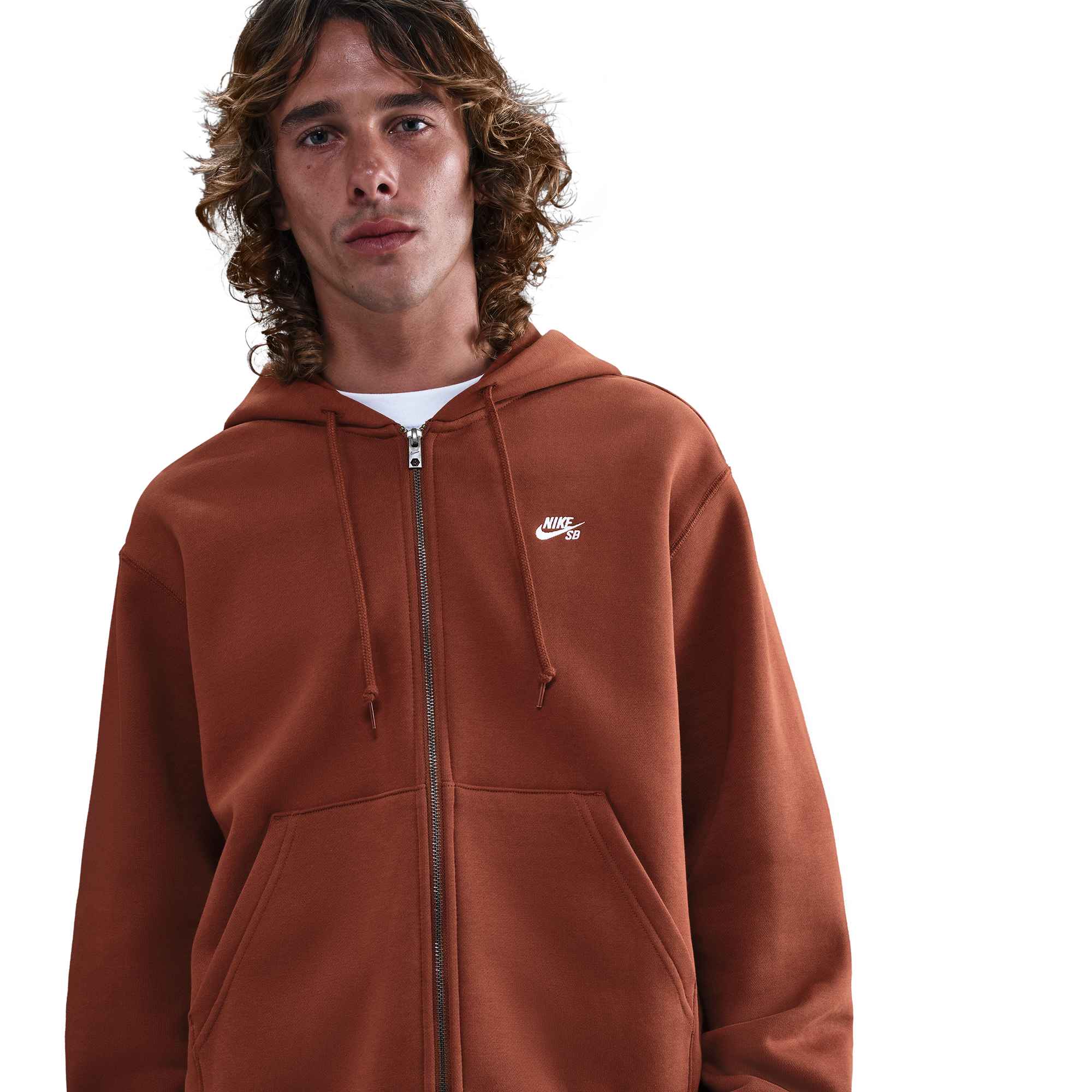 NIKE SB - Full-Zip Up Fleece Skate Hoodie Cinnamon