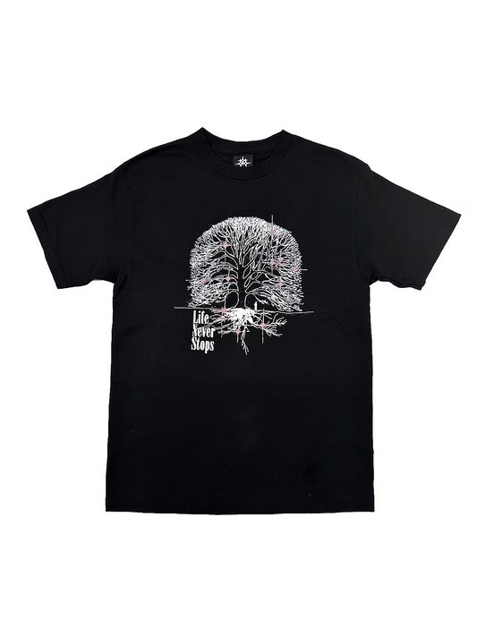 LATE NITE STARS - Life Never Stops Tee Black