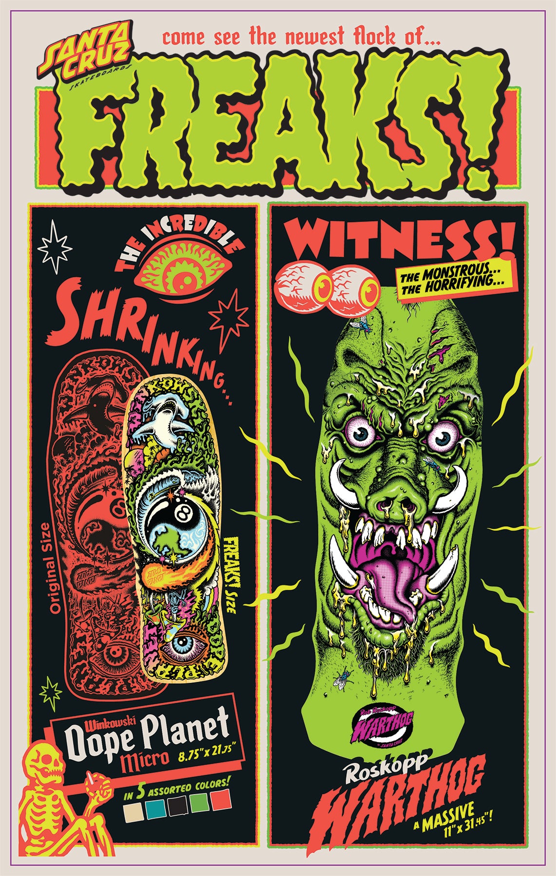 SANTA CRUZ - Winkowski Dope Planet Micro Freaks - 8.75