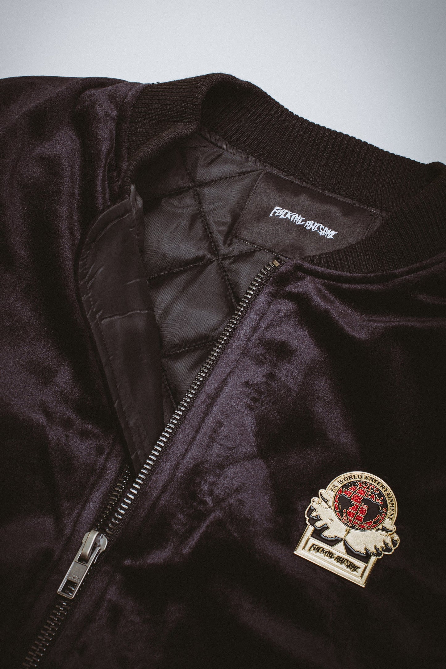 FUCKING AWESOME - Velour Bomber Jacket Black