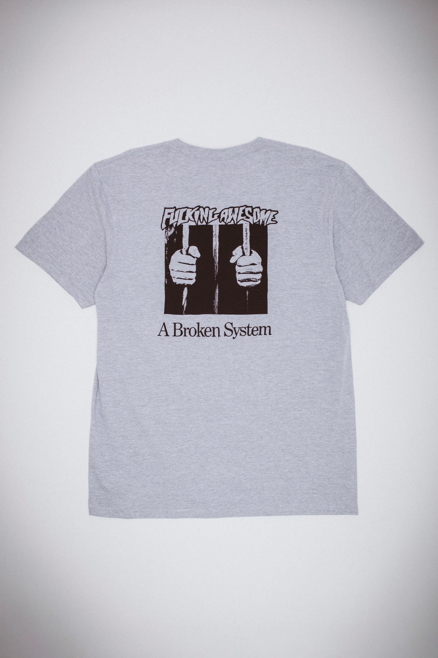 FUCKING AWESOME - A Broken System Tee Heather Grey