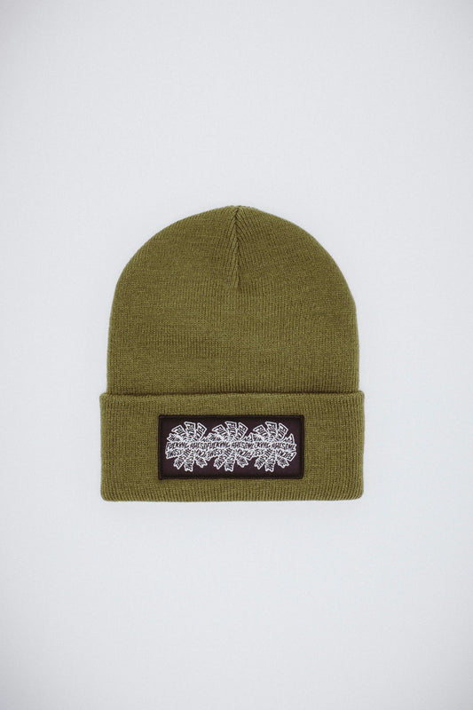 FUCKING AWESOME - 3 Spiral Edge Stitch Beanie Winter Moss