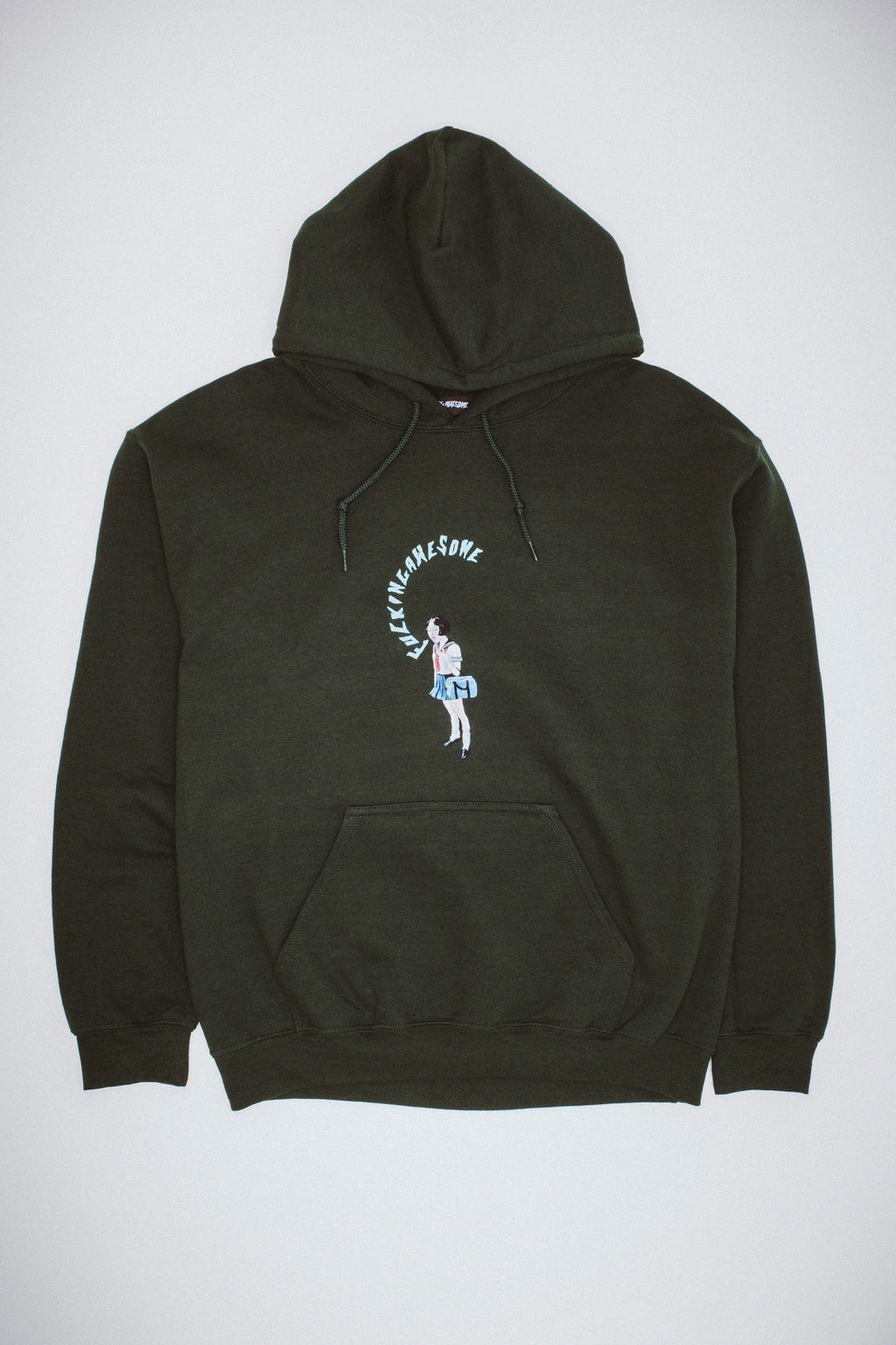 FUCKING AWESOME - Mouth Girl Hoodie Forest Green