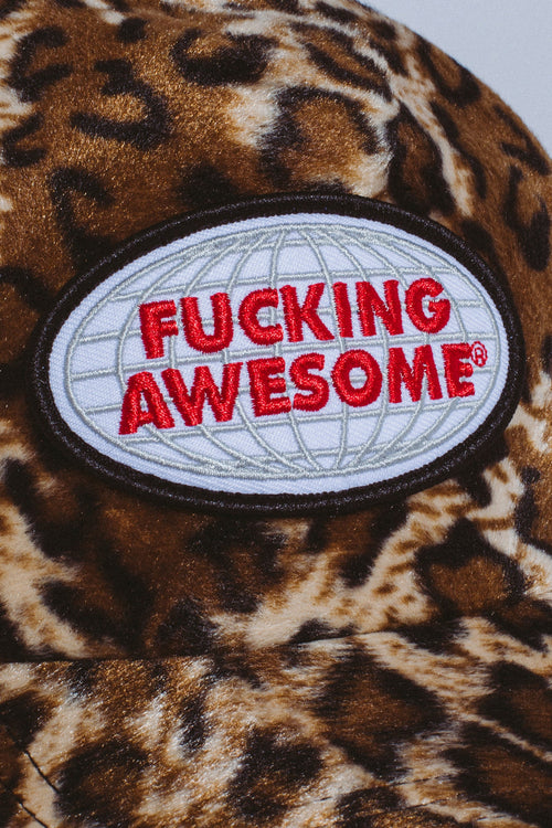 FUCKING AWESOME - Fuzzy Leopard Trucker Hat Brown