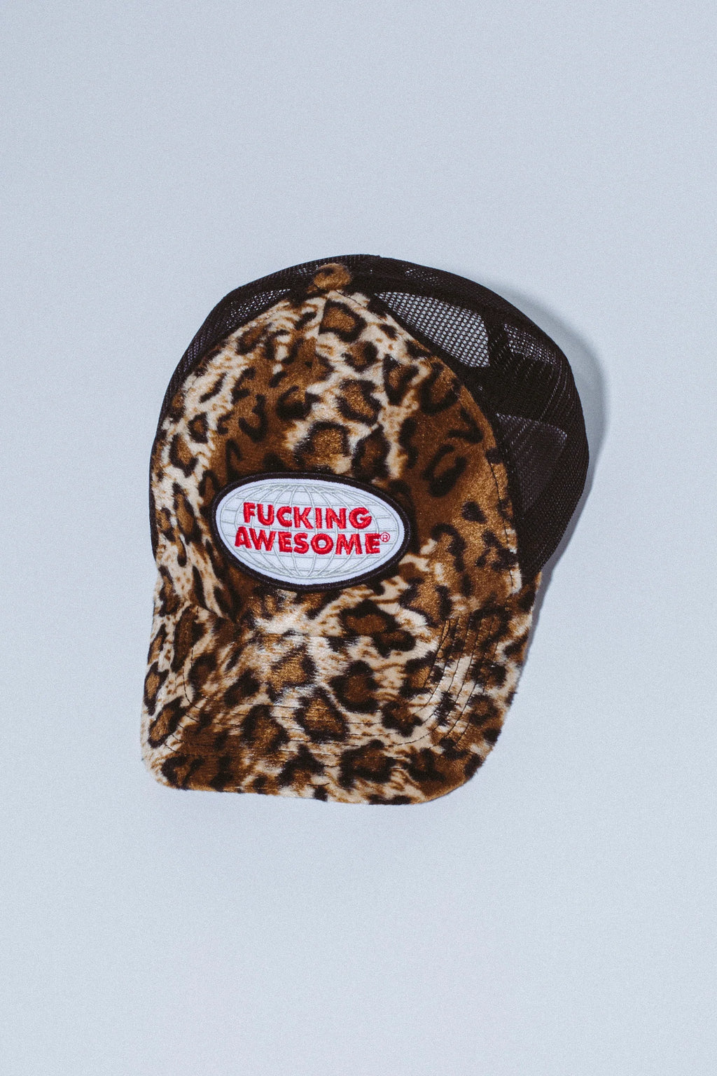 FUCKING AWESOME - Fuzzy Leopard Trucker Hat Brown