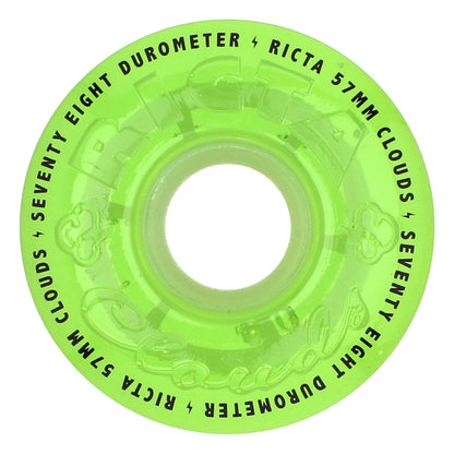 RICTA - 57mm Clouds Trasparent Green GLOW IN THE DARK 78a