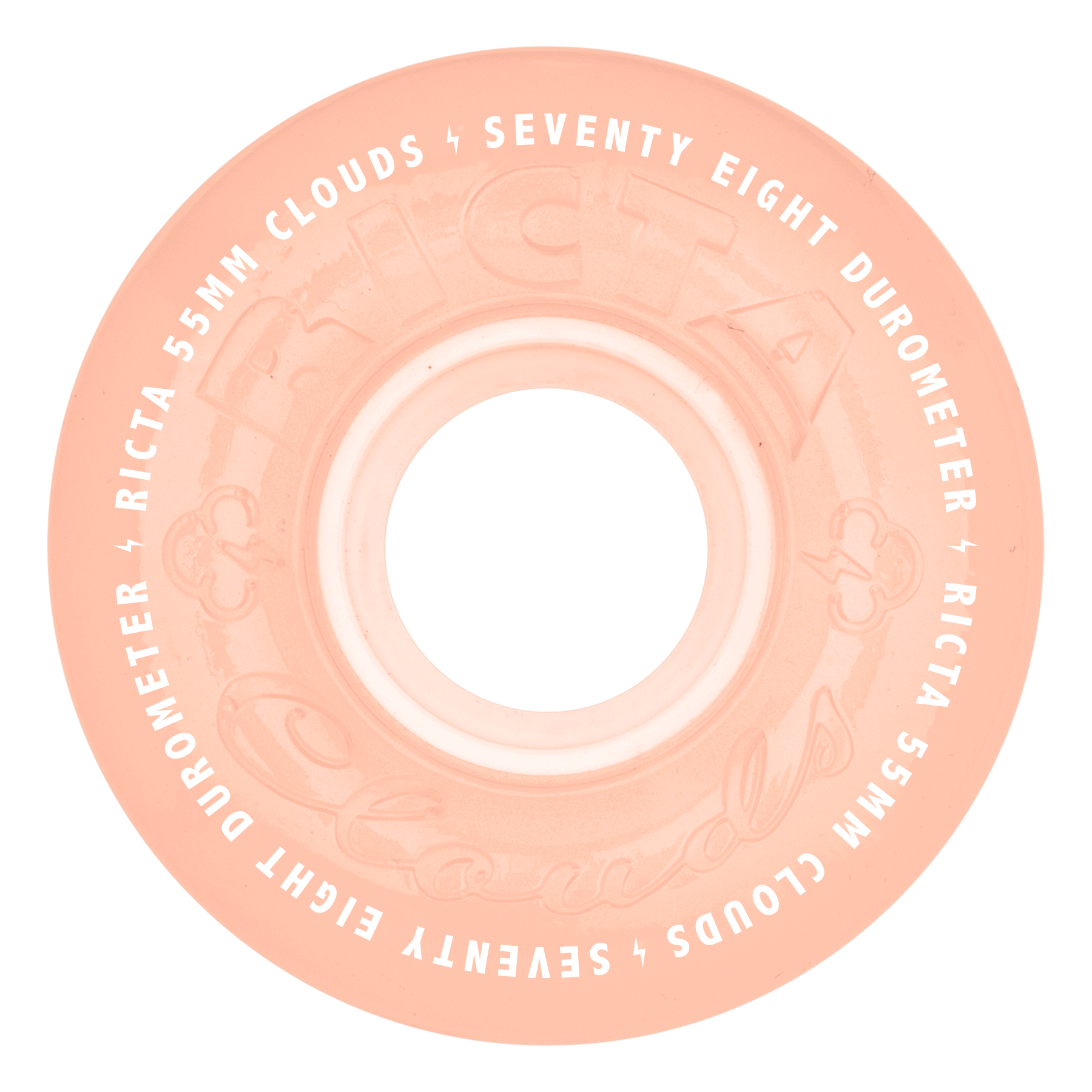 RICTA - 55mm Clouds Trasparent Red GLOW IN THE DARK 78a