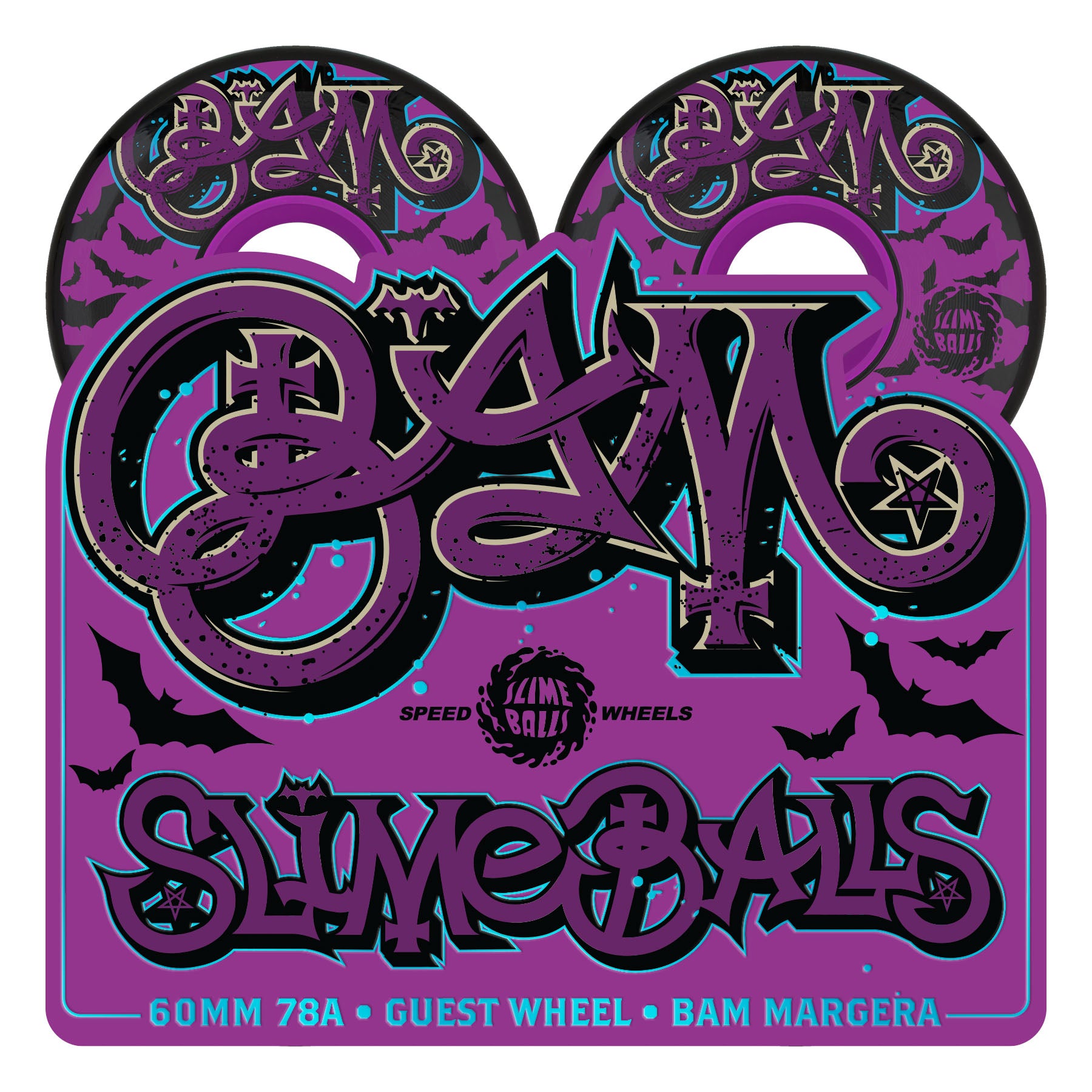 SLIME BALLS - 60mm Bam Margera OG Slime Black 78a