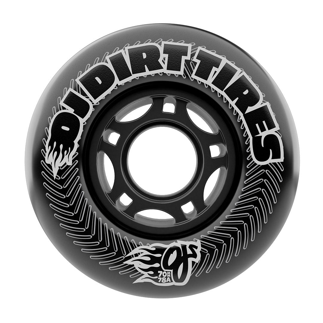 OJ WHEELS - 70mm Dirt Tires Thunder Juice Black 78a