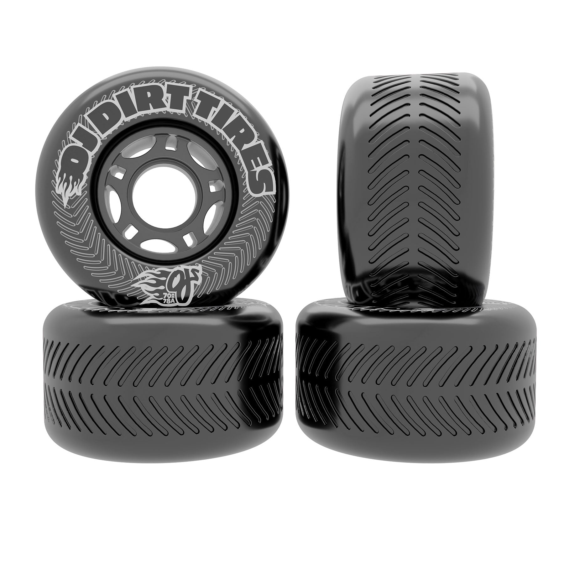 OJ WHEELS - 70mm Dirt Tires Thunder Juice Black 78a