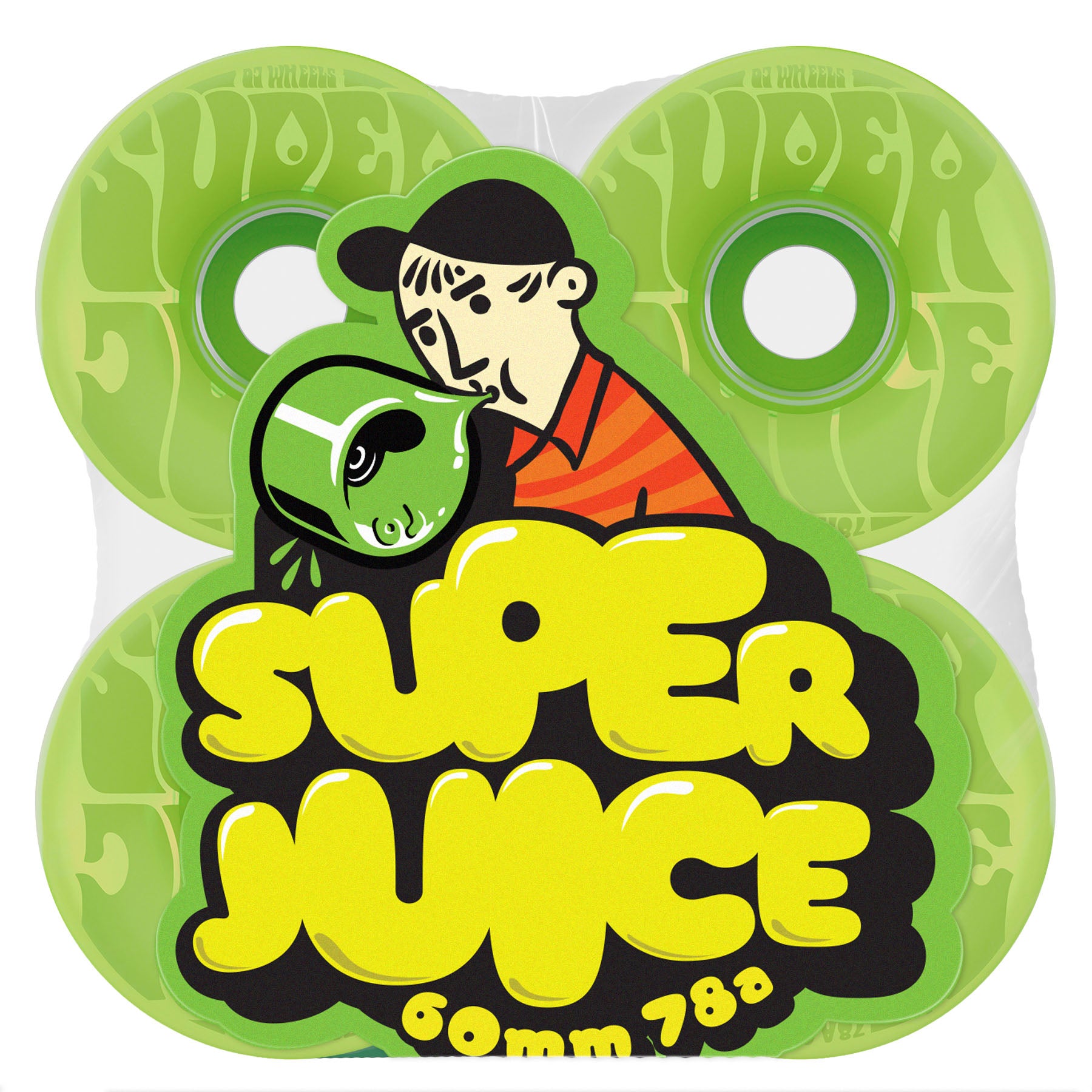 OJ WHEELS - 60mm Bubble Gum Mini Super Transparent Green 78a